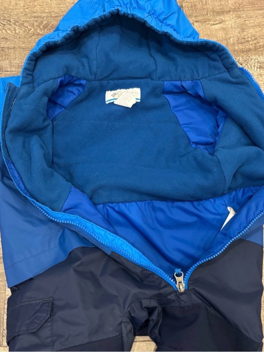 Columbia Blue & Navy Colorblock Toddler One-Piece Snowsuit - Picture 6 of 6